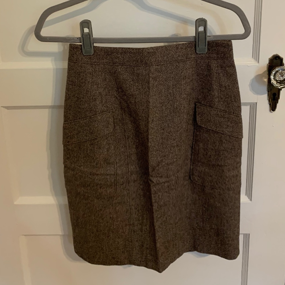 The Loft Ann Taylor Gray/Brown dress Skirt with Pockets